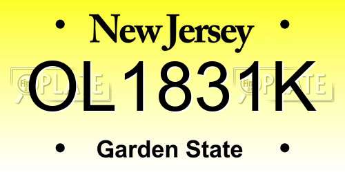 OL1831K New Jersey License Plate