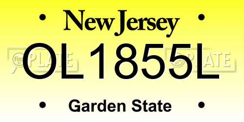 OL1855L New Jersey License Plate