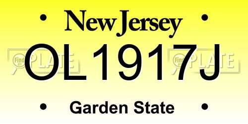 OL1917J New Jersey License Plate