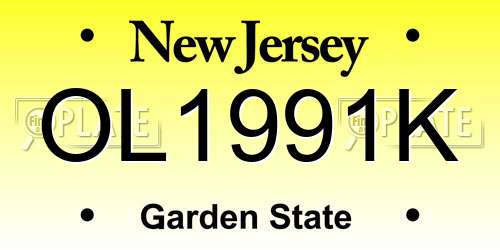 OL1991K New Jersey License Plate