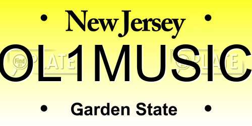 OL1MUSIC New Jersey License Plate