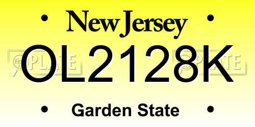 OL2128K New Jersey License Plate