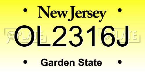 OL2316J New Jersey License Plate