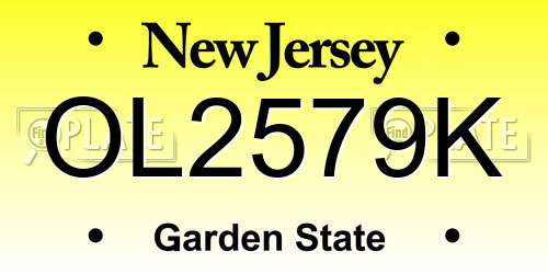 OL2579K New Jersey License Plate