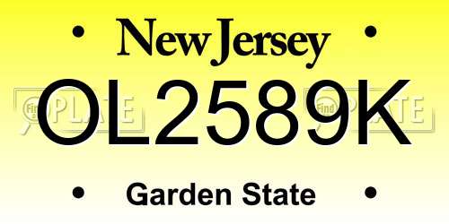 OL2589K New Jersey License Plate