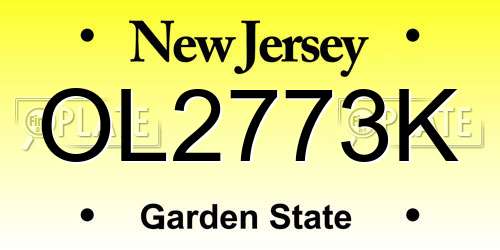 OL2773K New Jersey License Plate