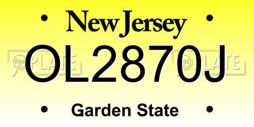 OL2870J New Jersey License Plate