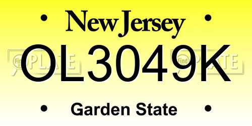 OL3049K New Jersey License Plate