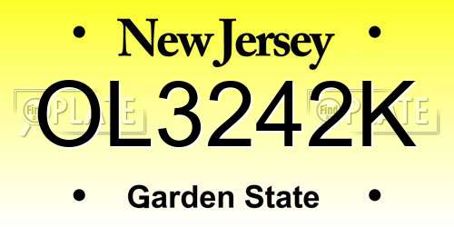 OL3242K New Jersey License Plate
