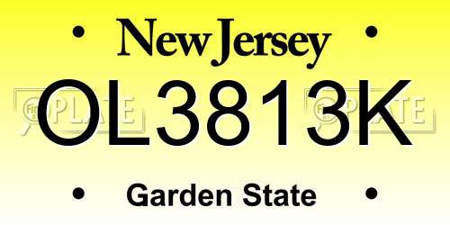 OL3813K New Jersey License Plate