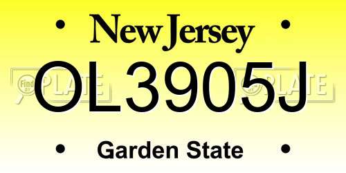 OL3905J New Jersey License Plate