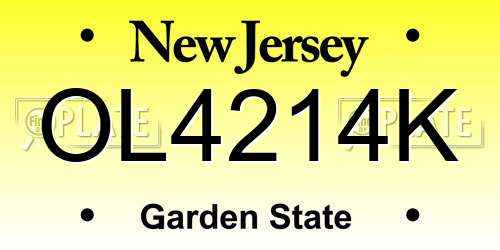 OL4214K New Jersey License Plate