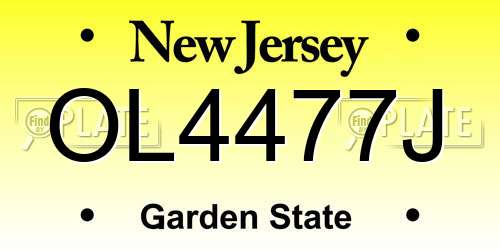 OL4477J New Jersey License Plate