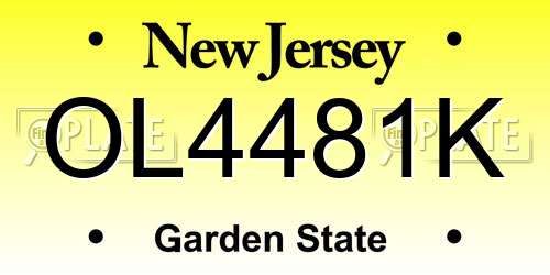OL4481K New Jersey License Plate