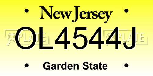 OL4544J New Jersey License Plate