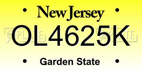 OL4625K New Jersey License Plate