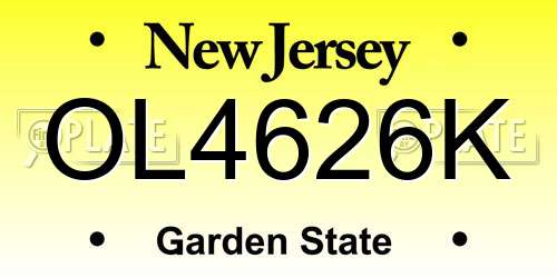 OL4626K New Jersey License Plate
