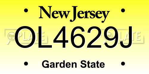 OL4629J New Jersey License Plate