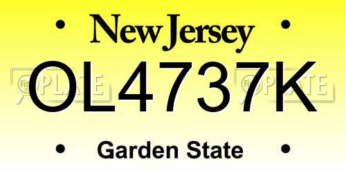 OL4737K New Jersey License Plate