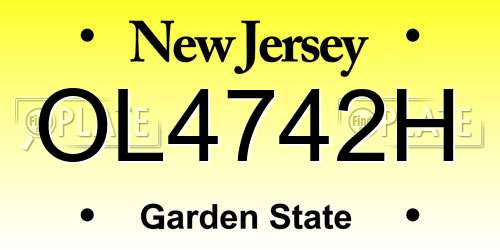 OL4742H New Jersey License Plate