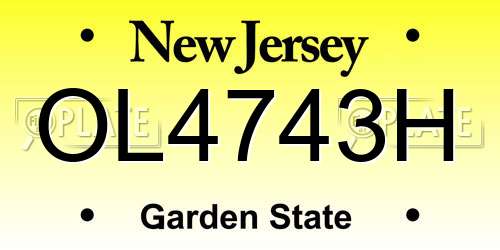 OL4743H New Jersey License Plate