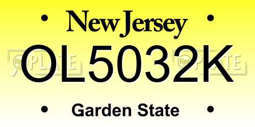 OL5032K New Jersey License Plate