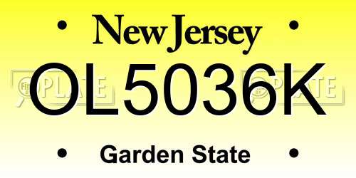 OL5036K New Jersey License Plate