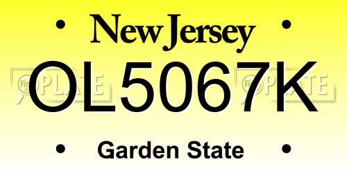 OL5067K New Jersey License Plate