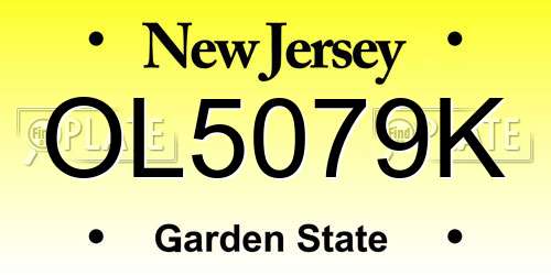OL5079K New Jersey License Plate