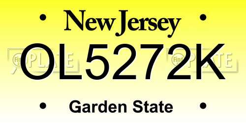 OL5272K New Jersey License Plate