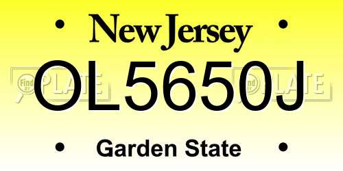 OL5650J New Jersey License Plate