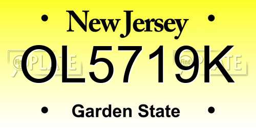 OL5719K New Jersey License Plate
