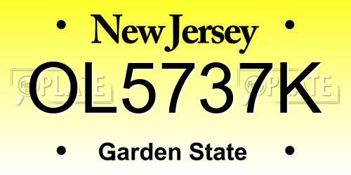 OL5737K New Jersey License Plate