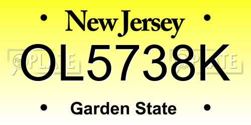OL5738K New Jersey License Plate
