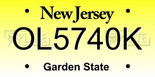 OL5740K New Jersey License Plate