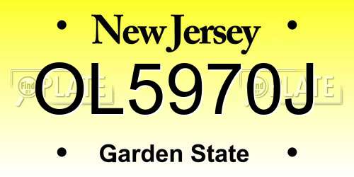 OL5970J New Jersey License Plate