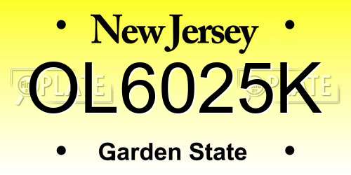 OL6025K New Jersey License Plate