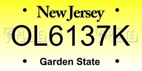 OL6137K New Jersey License Plate