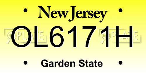 OL6171H New Jersey License Plate