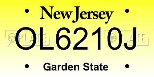 OL6210J New Jersey License Plate