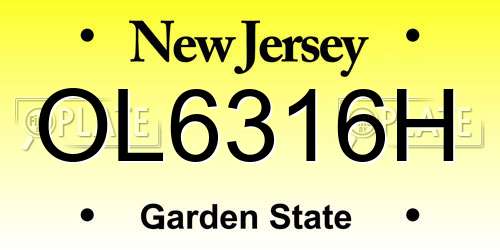 OL6316H New Jersey License Plate