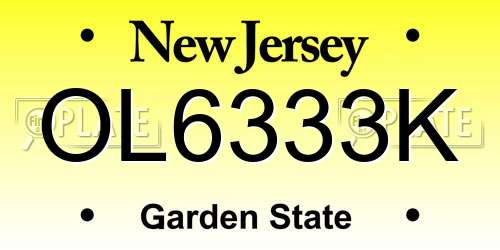 OL6333K New Jersey License Plate