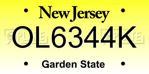 OL6344K New Jersey License Plate