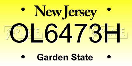 OL6473H New Jersey License Plate