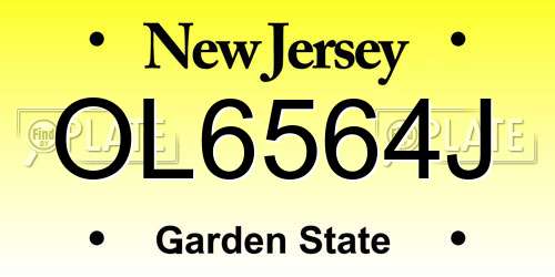 OL6564J New Jersey License Plate