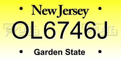 OL6746J New Jersey License Plate