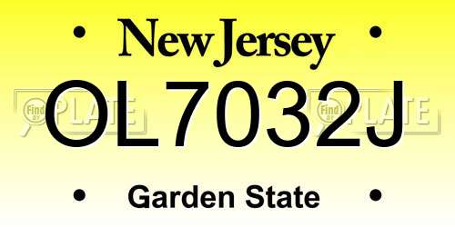OL7032J New Jersey License Plate