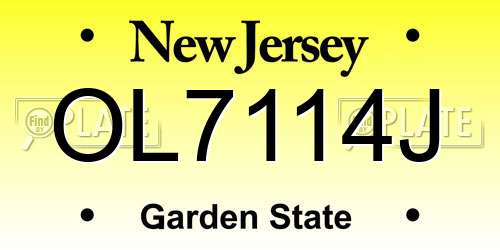 OL7114J New Jersey License Plate