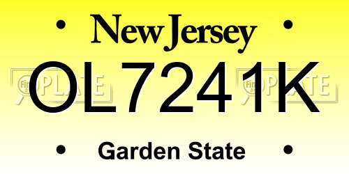 OL7241K New Jersey License Plate