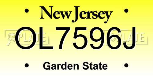 OL7596J New Jersey License Plate